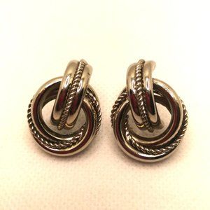 Vintage Silver Tone Braided Loops